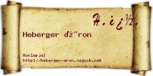 Heberger Áron névjegykártya